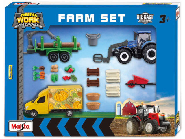 New Holland MINI WORK MACHINE FARM TRACTOR PLAY SET - 12 pcs